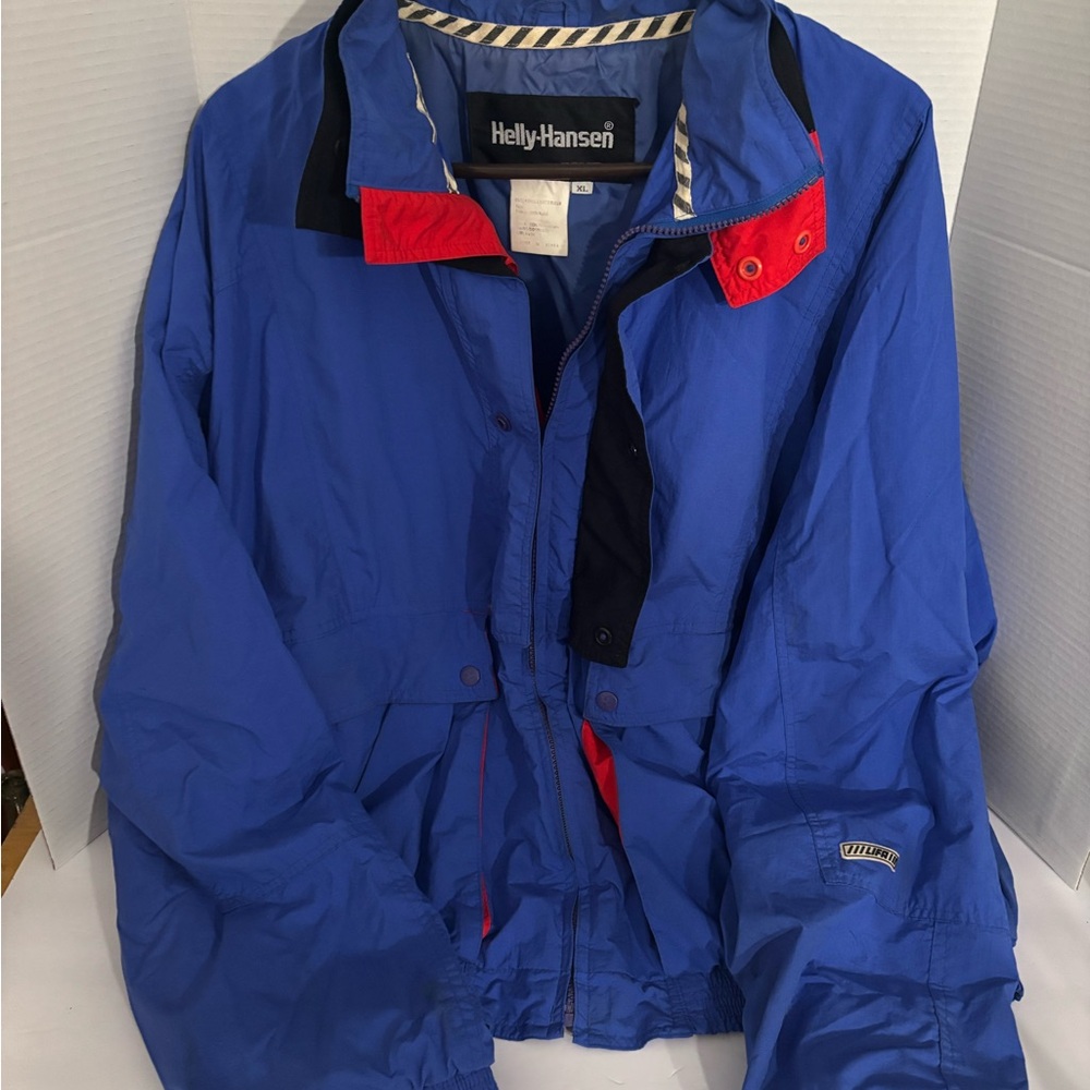 Helly Hansen Vibrant Blue Windbreaker with Red Accents